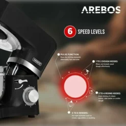 AREBOS Kitchen Maschine 1500W - Incl. 2 Bowls -Kitchen Appliances Store 65602381 3