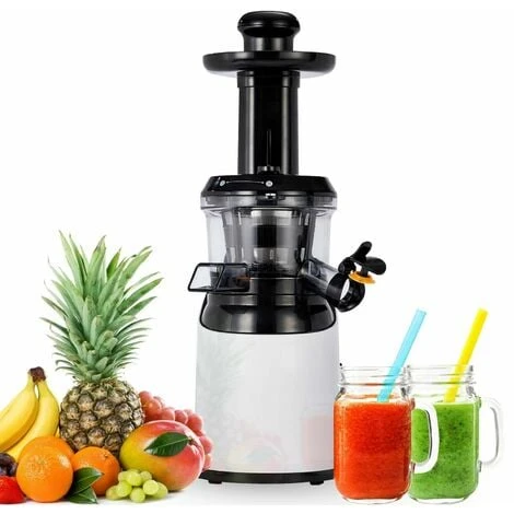 AREBOS Slow Juicer White Or Stainless Steel 45 Mm Filling Opening 200 W BPA Free Drip Stop Function Micro Strainer Dishwasher Safe Includes Cleaning Brush (White) 1 AREBOS Slow Juicer White Or Stainless Steel 45 Mm Filling Opening 200 W BPA Free Drip Stop Function Micro Strainer Dishwasher Safe Includes Cleaning Brush (White)