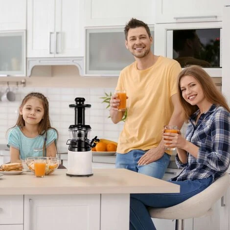 AREBOS Slow Juicer White Or Stainless Steel 45 Mm Filling Opening 200 W BPA Free Drip Stop Function Micro Strainer Dishwasher Safe Includes Cleaning Brush (White) 2 AREBOS Slow Juicer White Or Stainless Steel 45 Mm Filling Opening 200 W BPA Free Drip Stop Function Micro Strainer Dishwasher Safe Includes Cleaning Brush (White) - Image 2