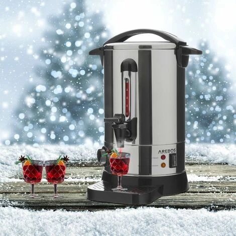 AREBOS Mulled Wine Maker 950 W Hot Beverage Dispenser 6.8 L With Drip Tray, Outlet Tap, Thermostat And Overheating Protection Temperature Setting From 30-110°C 2 AREBOS Mulled Wine Maker 950 W Hot Beverage Dispenser 6.8 L With Drip Tray, Outlet Tap, Thermostat And Overheating Protection Temperature Setting From 30-110°C - Image 2