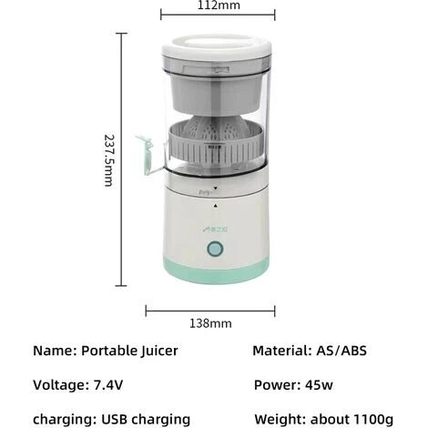 45W Mini Portable Electric Juicer Juicer Machine USB Rechargeable Multifunction Home Juicer 4 45W Mini Portable Electric Juicer Juicer Machine USB Rechargeable Multifunction Home Juicer - Image 4
