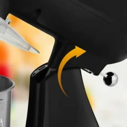 AREBOS Retro Food Processor 1800 W Black Kneading Machine With 6 L Stainless Steel Mixing Bowl Low Noise Kitchen Mixer With Stirring Hook, Dough Hook, Whisk And Splash Guard 6 Speeds -Kitchen Appliances Store 66438937 5