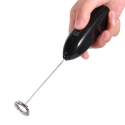 (Pack Of 2) 4 Colors Fashionable Hot Drinks Milk Coffee Frother Eggbeater Foamer Electric Mixer Stirrer (Black) -Kitchen Appliances Store 66562403 5