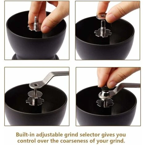 Manual Coffee Grinder, Premium Adjustable Ceramic Coffee Grinder, Black 2 Manual Coffee Grinder, Premium Adjustable Ceramic Coffee Grinder, Black - Image 2