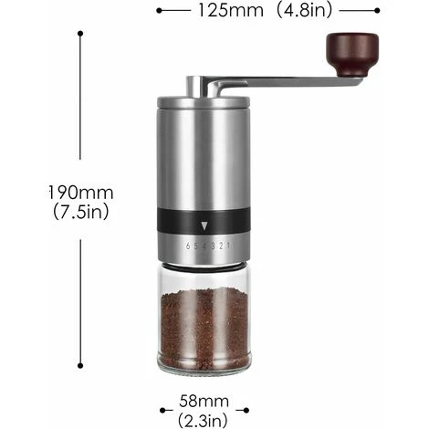 Manual Coffee Grinder With Adjustable Grind - Portable Fast Grinding, Multiple Settings For Coarseness, For Coffee Lovers 2 Manual Coffee Grinder With Adjustable Grind - Portable Fast Grinding, Multiple Settings For Coarseness, For Coffee Lovers - Image 2