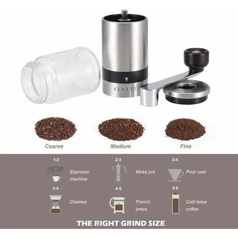 Manual Coffee Grinder With Adjustable Grind - Portable Fast Grinding, Multiple Settings For Coarseness, For Coffee Lovers 3 Manual Coffee Grinder With Adjustable Grind - Portable Fast Grinding, Multiple Settings For Coarseness, For Coffee Lovers - Image 3