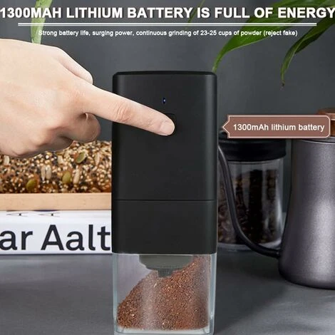 Portable Electric Coffee Grinder, Coffee Grinder 1300mAh USB Rechargeable Coffee Grinder With Brush For Coffee Beans, Spices, Nuts 3 Portable Electric Coffee Grinder, Coffee Grinder 1300mAh USB Rechargeable Coffee Grinder With Brush For Coffee Beans, Spices, Nuts - Image 3