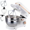 AREBOS Stand Mixer 1500W With 6L Stainless Steel Mixing Bowl White Rose Gold Incl. Mixing Hook, Dough Hook, Whisk Splash Guard 6 Speeds Kneading Machine Dough Machine