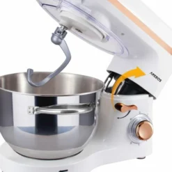 AREBOS Stand Mixer 1500W With 6L Stainless Steel Mixing Bowl White Rose Gold Incl. Mixing Hook, Dough Hook, Whisk Splash Guard 6 Speeds Kneading Machine Dough Machine -Kitchen Appliances Store 67421057 5