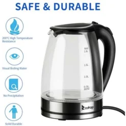 HD-1857-A 220V 2200W 1.8L Electric Glass Kettle UK Plug -Kitchen Appliances Store 68011492 5