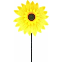 14 Inch Sunflower Pinwheels Wind Spinners Garden Party Pinwheel Windmill Suitable For Garden, Party, Outdoor, Yard, Decoration, Yellow