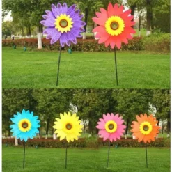 14 Inch Sunflower Pinwheels Wind Spinners Garden Party Pinwheel Windmill Suitable For Garden, Party, Outdoor, Yard, Decoration, Yellow -Kitchen Appliances Store 68091175 5