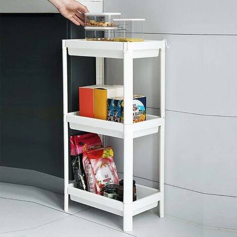 3 Tier Slim Organizer Storage Cart Laundry Trolley Bathroom Shelves Organizer, For Bathroom Laundry Room Pantry Kitchen Narrow Places 3 3 Tier Slim Organizer Storage Cart Laundry Trolley Bathroom Shelves Organizer, For Bathroom Laundry Room Pantry Kitchen Narrow Places - Image 3
