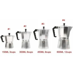 Moka Pot Machine Express Italian Coffee Maker Espresso Stainless Steel Kettle(450ML 9cups) -Kitchen Appliances Store 68091257 3