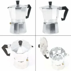 Moka Pot Machine Express Italian Coffee Maker Espresso Stainless Steel Kettle(450ML 9cups) -Kitchen Appliances Store 68091257 5