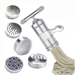 Pasta Maker Noodle Press Noodles Press Machine, Stainless Steel Spaghetti Pasta Maker, Metal Manual Pasta Maker/Manual Noodle Maker Machine With 5 Noodle Mold