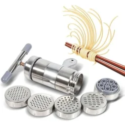 Pasta Maker Noodle Press Noodles Press Machine, Stainless Steel Spaghetti Pasta Maker, Metal Manual Pasta Maker/Manual Noodle Maker Machine With 5 Noodle Mold -Kitchen Appliances Store 68106437 3