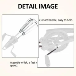 Stainless Steel Manual Whisk Egg Beater Rotary Handheld Egg Frother Mixer Cooking Tool Kitchen(White) 8 Stainless Steel Manual Whisk Egg Beater Rotary Handheld Egg Frother Mixer Cooking Tool Kitchen(White) -Kitchen Appliances Store 68106443 4