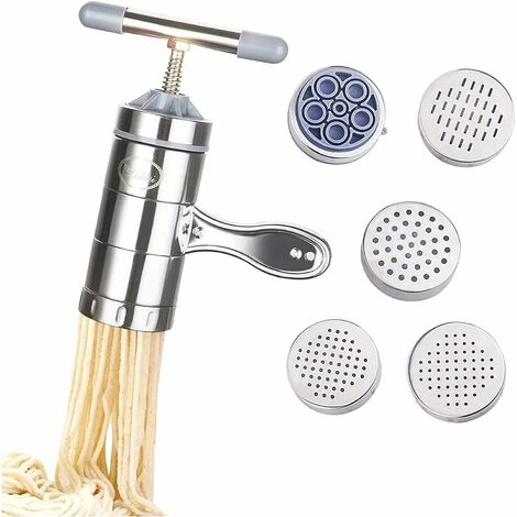 Manual Pasta Machine Stainless Steel Pasta Machine Juicer Machine Fruit And Vegetable Spaghetti Making Tools With 5 Pasta Shape 1 Manual Pasta Machine Stainless Steel Pasta Machine Juicer Machine Fruit And Vegetable Spaghetti Making Tools With 5 Pasta Shape