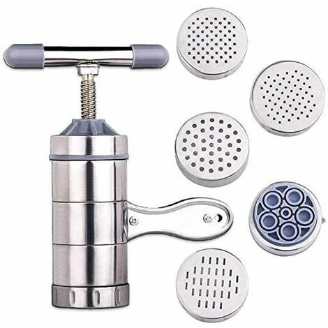 Manual Pasta Machine Stainless Steel Pasta Machine Juicer Machine Fruit And Vegetable Spaghetti Making Tools With 5 Pasta Shape 3 Manual Pasta Machine Stainless Steel Pasta Machine Juicer Machine Fruit And Vegetable Spaghetti Making Tools With 5 Pasta Shape - Image 3