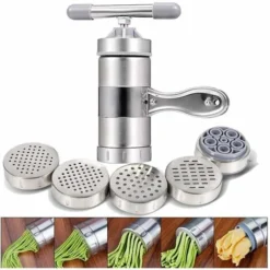Manual Pasta Machine Stainless Steel Pasta Machine Juicer Machine Fruit And Vegetable Spaghetti Making Tools With 5 Pasta Shape 9 Manual Pasta Machine Stainless Steel Pasta Machine Juicer Machine Fruit And Vegetable Spaghetti Making Tools With 5 Pasta Shape -Kitchen Appliances Store 68106752 5
