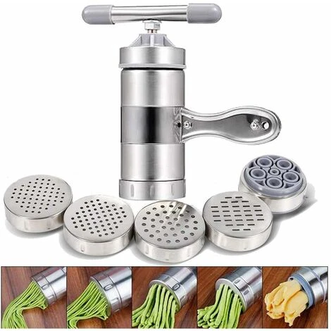 Manual Pasta Machine Stainless Steel Pasta Machine Juicer Machine Fruit And Vegetable Spaghetti Making Tools With 5 Pasta Shape 5 Manual Pasta Machine Stainless Steel Pasta Machine Juicer Machine Fruit And Vegetable Spaghetti Making Tools With 5 Pasta Shape - Image 5