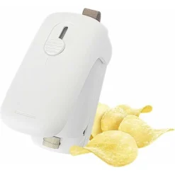 Mini Household Sealer, Handheld Pouch-type Heat Vacuum Sealer, 2 In 1 Sealer And Paper Cutter, Portable Pouch Sealer, Food Preserver For Plastic Bags (Milky White)