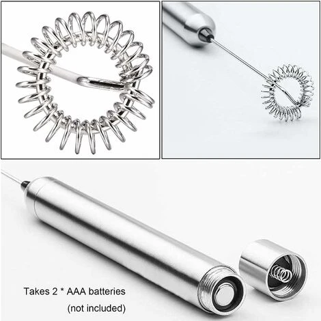 Electric Milk Frother Rod, Stainless Steel Handheld Milk Frother, Battery Operated Electric Motor Frother, Coffee/Latte/Cappuccino/Cream/Macchiato Milk Frother 3 Electric Milk Frother Rod, Stainless Steel Handheld Milk Frother, Battery Operated Electric Motor Frother, Coffee/Latte/Cappuccino/Cream/Macchiato Milk Frother - Image 3