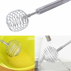 Stainless Steel Manual Egg Whisk, Hand Egg Mixer Eggbeater Blender Stirring Beater Cream Frother Flour Stirrer, For Family Restaurant Kitchen,9.05 In -Kitchen Appliances Store 68107900 4