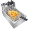 EH81 2500W 220-240V 6.3QT/6L Stainless Steel Single Cylinder Electric Fryer UK Plug