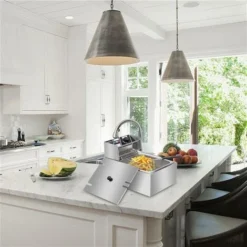 EH81 2500W 220-240V 6.3QT/6L Stainless Steel Single Cylinder Electric Fryer UK Plug 9 EH81 2500W 220-240V 6.3QT/6L Stainless Steel Single Cylinder Electric Fryer UK Plug -Kitchen Appliances Store 68154249 5