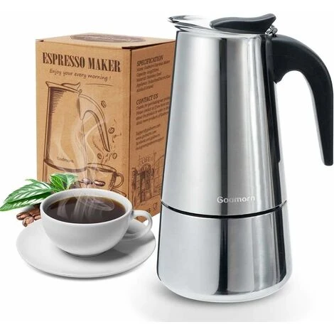 Italian Coffee Maker, Moka Coffee Maker In Stainless Steel Pressure Coffee Maker 200ml Large Capacity Compatible With Induction Hob With Ergonomic Handle 1 Italian Coffee Maker, Moka Coffee Maker In Stainless Steel Pressure Coffee Maker 200ml Large Capacity Compatible With Induction Hob With Ergonomic Handle