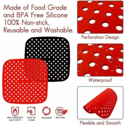 Pieces Reusable Air Fryer, Non-Stick Air Fryer Mats, Air Fryer Pad, Air Fryer Accessories, Air Fryer Mat, For Air Fryer, Steamer Basket 7 Pieces Reusable Air Fryer, Non-Stick Air Fryer Mats, Air Fryer Pad, Air Fryer Accessories, Air Fryer Mat, For Air Fryer, Steamer Basket -Kitchen Appliances Store 68262141 3
