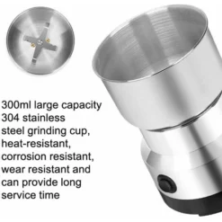Multipurpose Electric Coffee Bean Grinding Tool Stainless Steel Milling Machine For Seeds Spices Herbs Nuts,EU Plug - EU Plug -Kitchen Appliances Store 69293016 3
