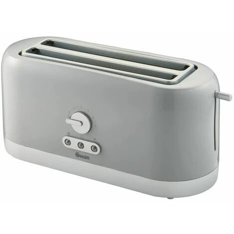 Swan 4 Slice LongSlot Grey Toaster