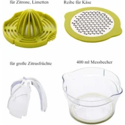 Lemon Squeezer 4 In 1 Lemon Squeezer Citrus Squeezer With 400ml Container, Manual Squeezer Lime Squeezer Fruit Squeezer, Lime Squeezer, Green Citrus Squeezer -Kitchen Appliances Store 69825453 3