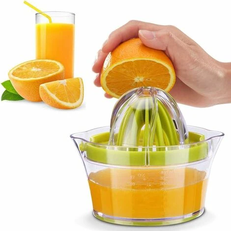 Citrus Squeezer Citrus Juicer Orange Juicer Multi-Function Manual Juicer Hand Press With 400ml Juice Container And 2 Green Cones 2 Citrus Squeezer Citrus Juicer Orange Juicer Multi-Function Manual Juicer Hand Press With 400ml Juice Container And 2 Green Cones - Image 2