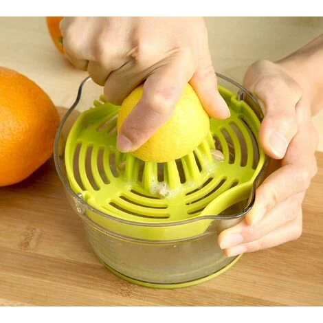 Citrus Squeezer Citrus Juicer Orange Juicer Multi-Function Manual Juicer Hand Press With 400ml Juice Container And 2 Green Cones 3 Citrus Squeezer Citrus Juicer Orange Juicer Multi-Function Manual Juicer Hand Press With 400ml Juice Container And 2 Green Cones - Image 3