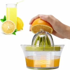 Lemon Squeezer, Juicer 4 In 1 Manual Orange Squeezer, Orange Squeezer With 400ml Container, Plastic Lemon Squeezer, Lime Squeezer, Green Vegetable And Fruit Squeezer