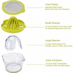 Lemon Squeezer, Juicer 4 In 1 Manual Orange Squeezer, Orange Squeezer With 400ml Container, Plastic Lemon Squeezer, Lime Squeezer, Green Vegetable And Fruit Squeezer -Kitchen Appliances Store 69826271 4