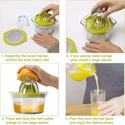 Lemon Squeezer, Juicer 4 In 1 Manual Orange Squeezer, Orange Squeezer With 400ml Container, Plastic Lemon Squeezer, Lime Squeezer, Green Vegetable And Fruit Squeezer -Kitchen Appliances Store 69826271 5