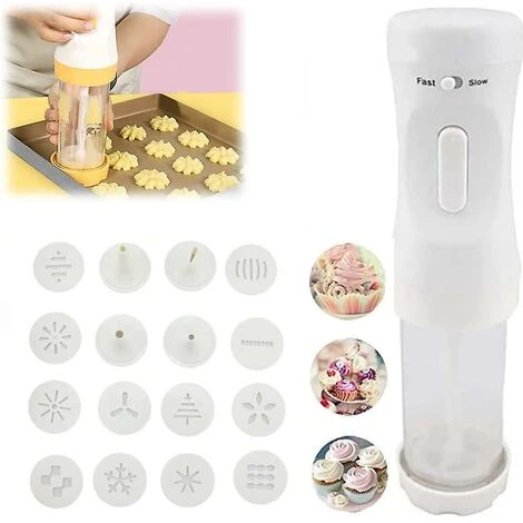 Electric Cookie Cookie, Cookie Maker Kit, Electric Cookie Decorating Tool 12 Discs And 4 Perfect Icing Tips, For DIY Cookie Maker And Cake Icing 1 Electric Cookie Cookie, Cookie Maker Kit, Electric Cookie Decorating Tool 12 Discs And 4 Perfect Icing Tips, For DIY Cookie Maker And Cake Icing