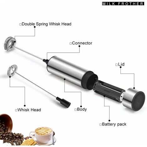Electric Milk Frother, Milk Frother, Stainless Steel Milk Frother, And Cold Foam For Coffees, Espressos, Lattes, Cappuccinos 2 Electric Milk Frother, Milk Frother, Stainless Steel Milk Frother, And Cold Foam For Coffees, Espressos, Lattes, Cappuccinos - Image 2