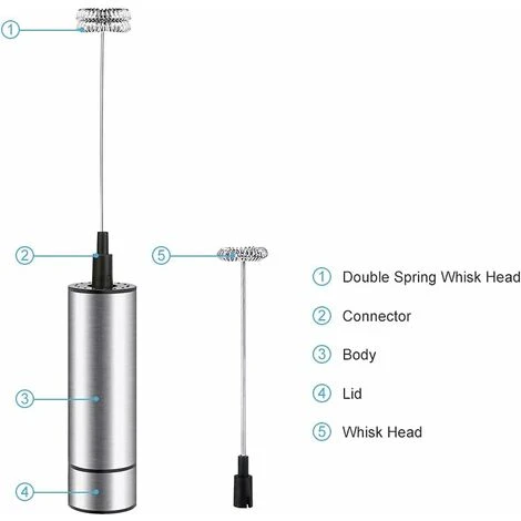 Electric Milk Frother, Milk Frother, Stainless Steel Milk Frother, And Cold Foam For Coffees, Espressos, Lattes, Cappuccinos 4 Electric Milk Frother, Milk Frother, Stainless Steel Milk Frother, And Cold Foam For Coffees, Espressos, Lattes, Cappuccinos - Image 4