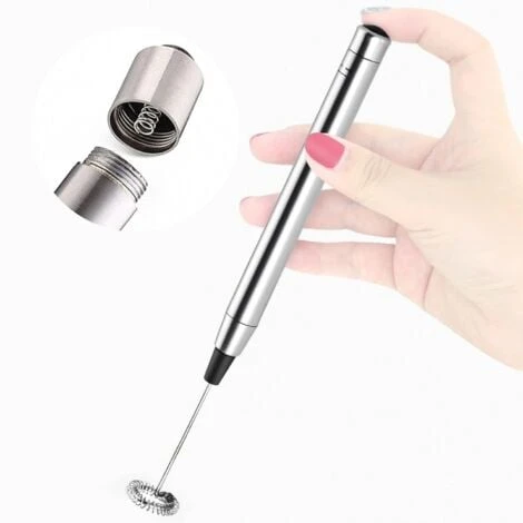 Mini Stainless Steel Milk Frother - Cordless Lightweight Outdoor Coffee Frother Can Be Used For Coffee, Milk, Eggs And Beverages (Stainless Steel) 1 Mini Stainless Steel Milk Frother - Cordless Lightweight Outdoor Coffee Frother Can Be Used For Coffee, Milk, Eggs And Beverages (Stainless Steel)