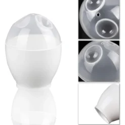 6 Pieces Egg Poacher Easy Egg Cooker Plastic Egg Poacher Cooked Microwave Egg Microwave Pan Nonstick Reusable With Lid For Cooking Perfect Poached Eggs BPA Free -Kitchen Appliances Store 71285767 3