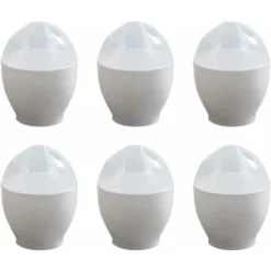 Microwave Egg Boiler Microwave Egg Poacher Boiler Egg Poacher Cookware Egg Containers 6 Pieces (White)