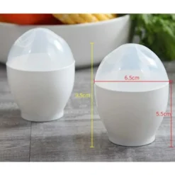 Microwave Egg Boiler Microwave Egg Poacher Boiler Egg Poacher Cookware Egg Containers 6 Pieces (White) -Kitchen Appliances Store 71285779 5