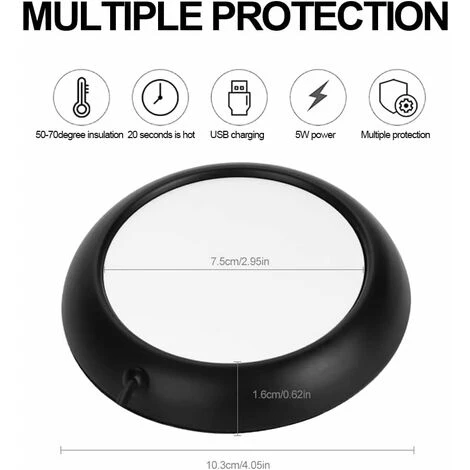 USB Cup Warmer Drink Warmer Hot Plate Coasters For Coffee Warmer Utensils For Bar Office Home(Black) 5 USB Cup Warmer Drink Warmer Hot Plate Coasters For Coffee Warmer Utensils For Bar Office Home(Black) - Image 5