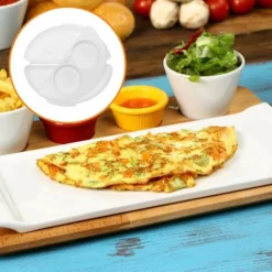 Microwave Omelet Dish, Special Microwave Omelette Cooker, Egg Poacher, Microwave Omelette Maker, Microwave Omelette Maker For Fried Egg Omelets Poached Eggs (White) -Kitchen Appliances Store 71418955 3